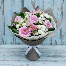 Букет цветов из:  Герберы, Альстромерии и Хризантемы в Северск