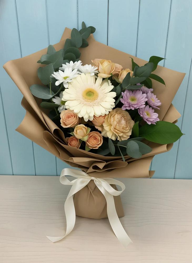 Букет цветов из: Герберы и Хризантемы в Северск