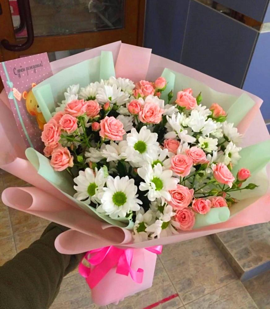 Букет цветов из: Розы и Хризантемы в Северск