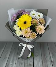 Букет цветов из:  Розы, Герберы и Хризантемы #REPLACE_PRED# Северск
