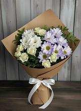 Букет цветов из:  Хризантемы и Розы в Северск