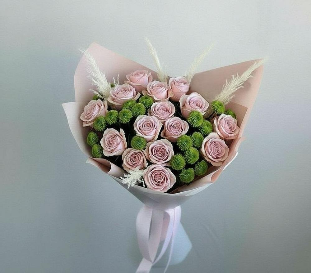 Букет цветов из: Розы и Хризантемы в Северск