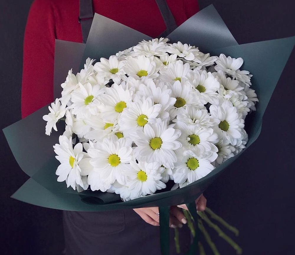 Букет белые хризантемы в Северск Букет цветов из: Хризантемы в Северск