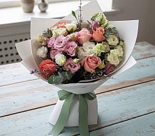 Букет цветов из:  Розы, Лизиантусы и Гвоздики в Северск