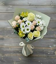 Букет цветов из:  Альстромерии, Розы и Хризантемы в Северск