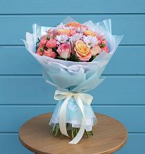 Букет цветов из:  Хризантемы и Розы в Северск